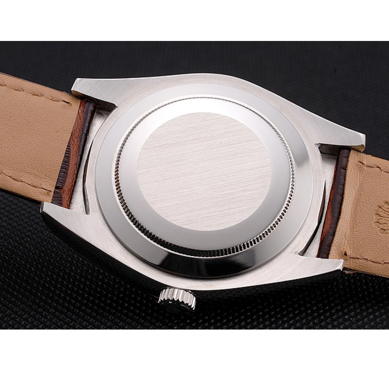 Rolex copies cheap Sky Rolex Strap Dial Steel Leather Dweller Stainless Case White Brown 0724